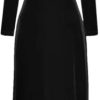 Women Long Sleeve Fitted Dress High Waist Velour Bodycon Dress Warm Package Hip Dress for Casual Street Style(Black,X-L)
