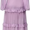 Women Lace V-Neck Ruffle Sleeve Slim Fit Long Dress Solid Color Long Sleeve Cocktail Dress