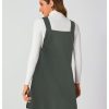 Women V Neck Corduroy Overall Dress 2025 Fall Mini Pinafore Jumper Dress