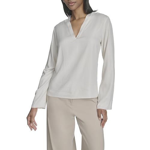Womens Long Sleeve V-Neck Loose Fit Top