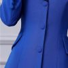 Women V-Neck Long Sleeve Single-Breasted High-Waisted Solid Color Office Dress