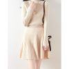 Short Skirt Women's Fall Winter 100% Wool Knitted Skirt Girl's Ribbed Elastic Waist Skirts