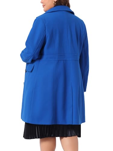 Plus Size Coat for Women Peter Pan Collar Single Breasted Winter Long Coats
