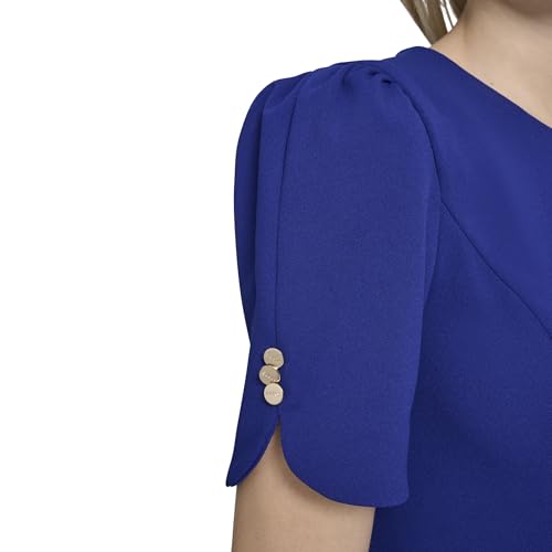 Women's Short Sleeve Jewel Neck Fit & Flare Mini Dress