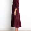 Women Casual Long Sleeve Crew Neck Fall Dress Bohemian Relaxed Fit Floral Flowy Maxi Dresses Tiered Cocktail Dress