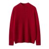 Women's Thick 100 Percent Cashmere Mock Neck Long Sleeve Pullover Fall Winter Basic Soft Warm Casual