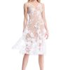 Women's Audrey Spaghetti Strap Midi A-line 3D Floral Dress
