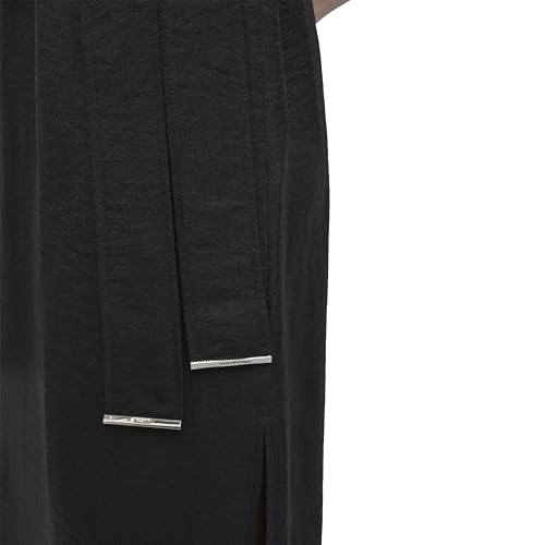 Women's Sleeveless Collared Neck Midi Dress with Removable Belt