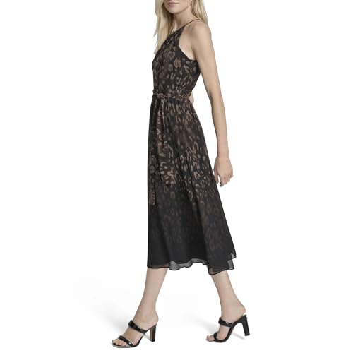 Womens Sleeveless Halter Midi Dress