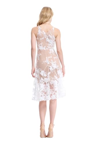Women's Audrey Spaghetti Strap Midi A-line 3D Floral Dress