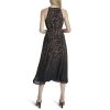 Womens Sleeveless Halter Midi Dress