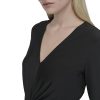 Women's Long Bell Sleeve V-Neck Twist Front Mini Dress