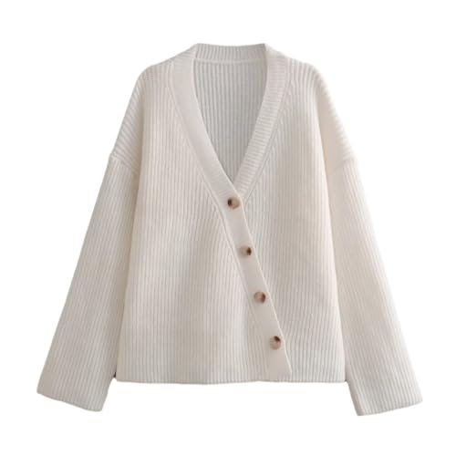 Fall and Winter Europe and The United States Women's V-Neck Lazy Loose Knit Jacket