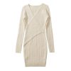 Fall and Winter Women's Sexy Tight V-Neck Wrap Hip Knit Dresses