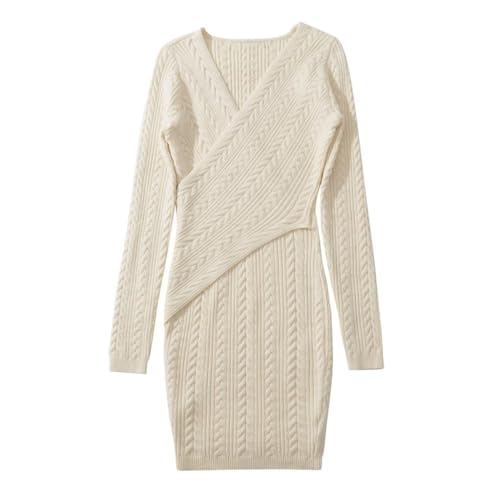 Fall and Winter Women's Sexy Tight V-Neck Wrap Hip Knit Dresses