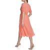 Womens 3/4 Sleeve Faux Wrap Dress