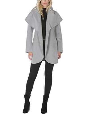 Marilyn Women's Wool Blend Double Face Belted Wrap Coat