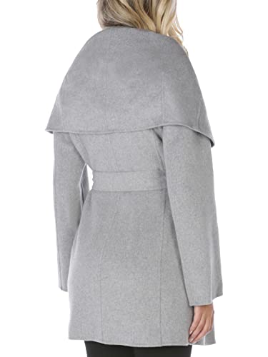 Marilyn Women's Wool Blend Double Face Belted Wrap Coat