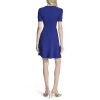 Women's Short Sleeve Jewel Neck Fit & Flare Mini Dress