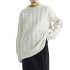 Women's 100 Percent Wool Sweater Winter Round Neck Knit Pullover Korean Loose Large Size Cashmere Sweaters