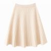 Short Skirt Women's Fall Winter 100% Wool Knitted Skirt Girl's Ribbed Elastic Waist Skirts