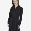 Women's Wear to Work Collared V-Neck Long Sleeve Shirt Dress