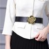 Women Long Sleeve Lace-Up Pleated Crewneck Patchwork Party Dress