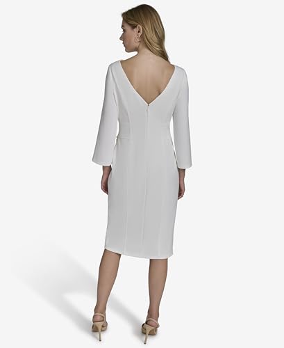 Womens Long Sleeve Boat Neck Midi Dress