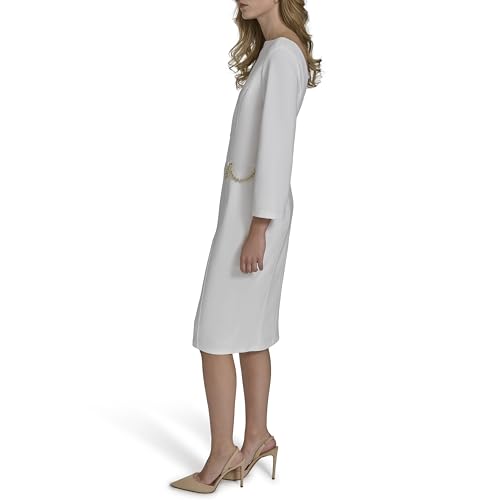Womens Long Sleeve Boat Neck Midi Dress