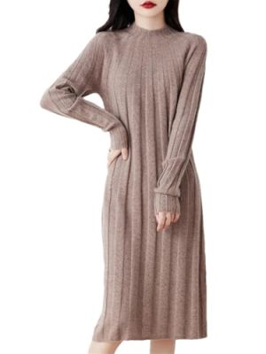 Women's Fall/Winter Wool Knitted Cheongsam Long-Sleeved Dress Elegant and Effortless