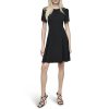 Womens Tulip Sleeve Fit & Flare Mini Dress