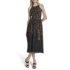 Womens Sleeveless Halter Midi Dress
