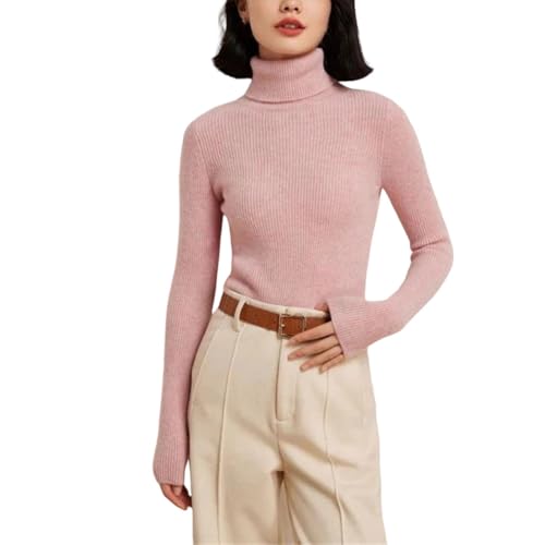 Women's Basic Long Sleeve 100 Percent Cashmere Turtleneck Pullover Fall Winter Thick Warm Sweater
