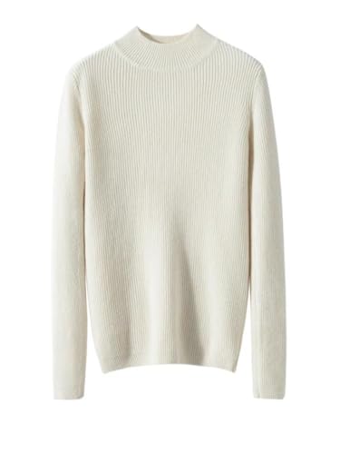 Women's Versatile 100 Percent Cashmere Mock Neck Pullover Fall Winter Slim Basic Soft Warm Sweater
