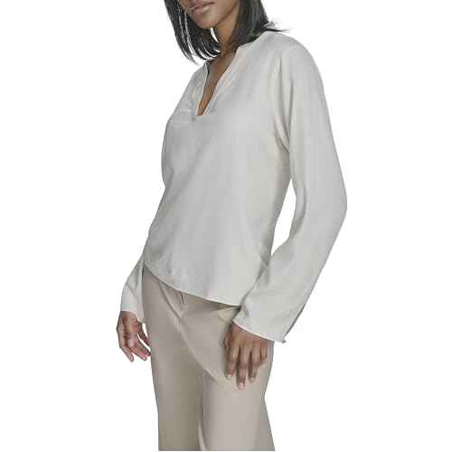 Womens Long Sleeve V-Neck Loose Fit Top