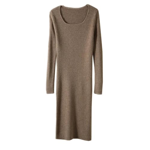 Women's Fall/Winter Wool Midi-Length Half-Turtleneck Knitted Warm Hip-Wrap Skirt
