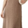 Women Knit Sleeveless Tank Dress Wool Blend Long Pullover Vest Sweater Dress Casual Chic