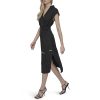 Women's Sleeveless Collared Neck Midi Dress with Removable Belt
