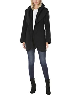 Marilyn Women's Wool Blend Double Face Belted Wrap Coat