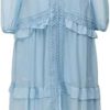 Women Lace V-Neck Ruffle Sleeve Slim Fit Long Dress Solid Color Long Sleeve Cocktail Dress