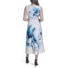 Womens Sleeveless Boat Neck Scuba Dress
