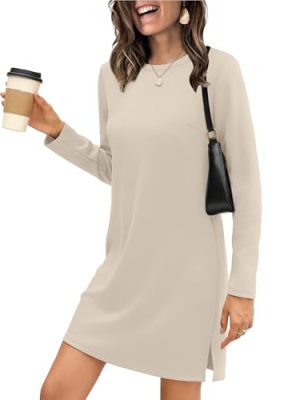 Dresses for Women 2025 Casual Long Sleeve Cozy Tshirt Dress Fashion Fall Outfits