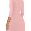 Womens Fall Dress Crew Neck 3/4 Sleeve Bodycon Party Club Mini Dresses
