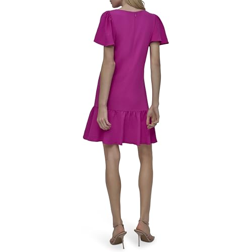Women's Flowy Short Sleeve Ruffle Hem Dress