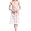 Women's Audrey Spaghetti Strap Midi A-line 3D Floral Dress