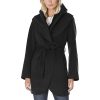 Marilyn Women's Wool Blend Double Face Belted Wrap Coat