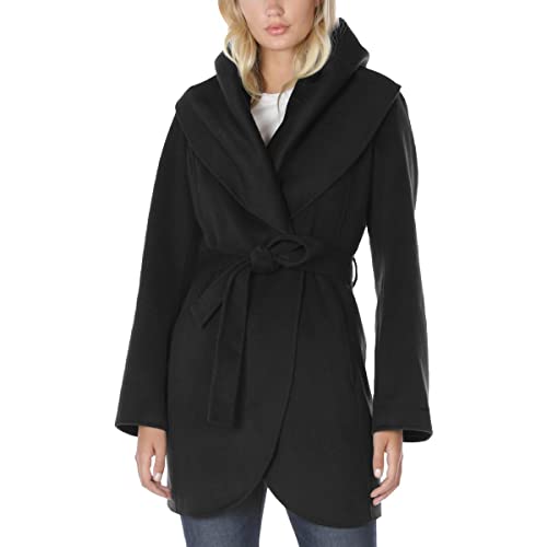 Marilyn Women's Wool Blend Double Face Belted Wrap Coat