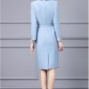 Women's Printed Patchwork Dress Suit Skirt Belt Waist Cinching Autumn Winter Fall Elegant Vintage Boho