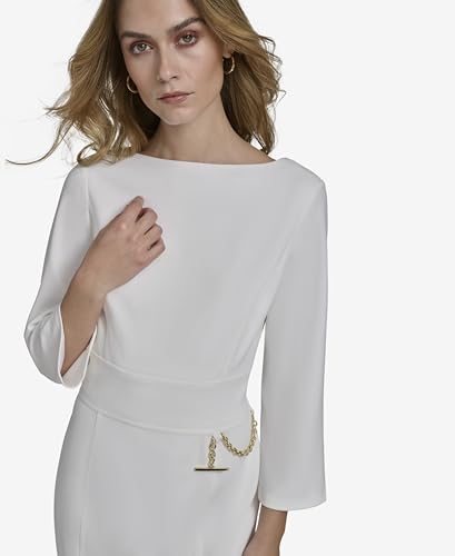 Womens Long Sleeve Boat Neck Midi Dress