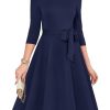 Women's Cocktail Dresses 3/4 Sleeve Vintage Wedding Guest Dress (XS-3XL)